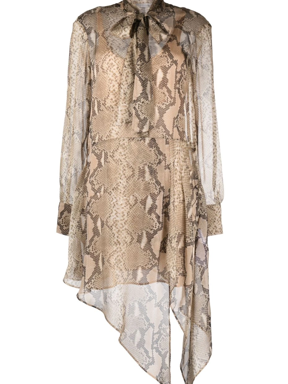 midi python-print Stella Women McCartney silk-chiffon dress 0710